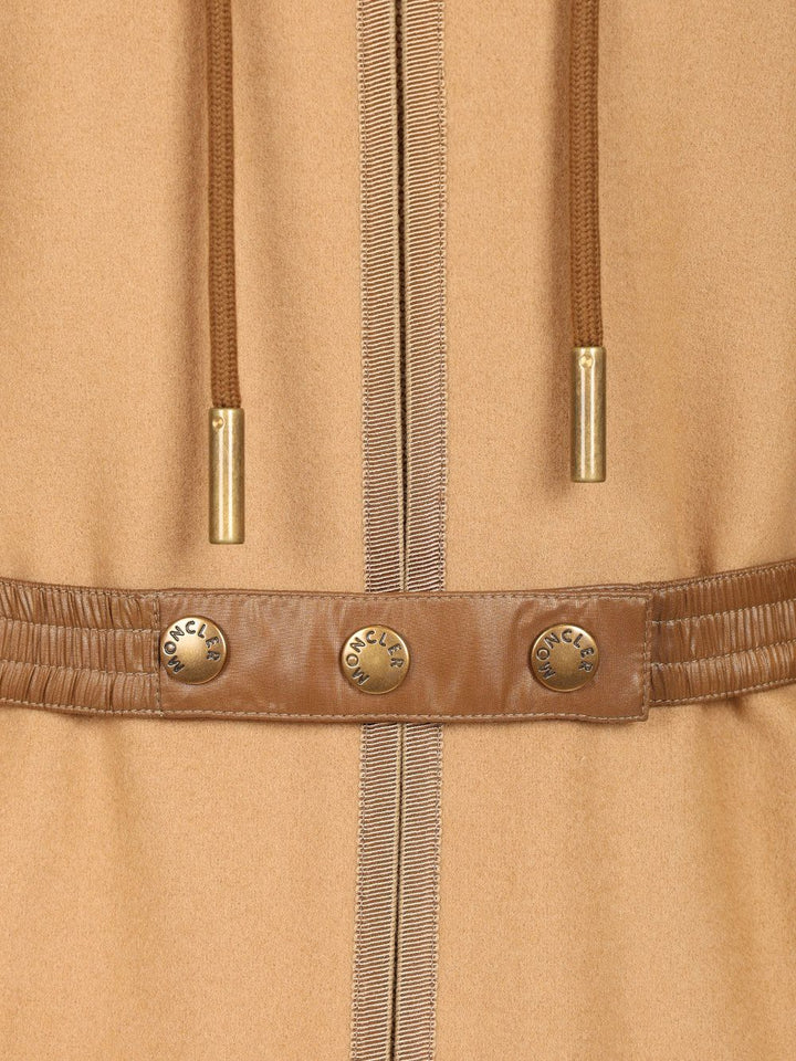 Moncler Padded Cape In Wool Blend Jackets - Beige | 3616fbbc41ac5fd9aa58985df57db4c1550077b7
