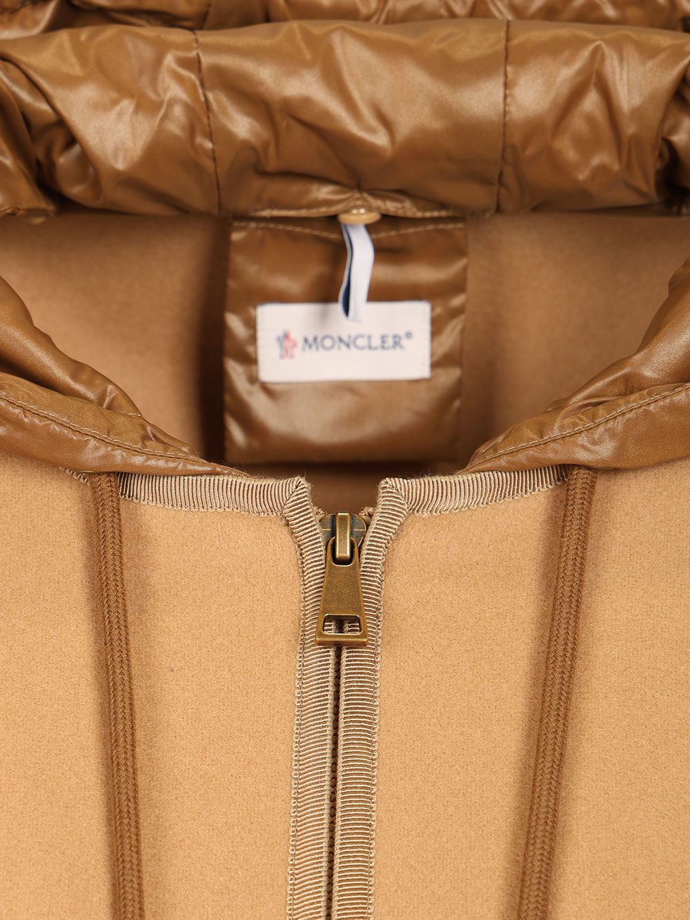 Moncler Padded Cape In Wool Blend Jackets - Beige | 0713c01da74f084306d20f1588a79b983479b501