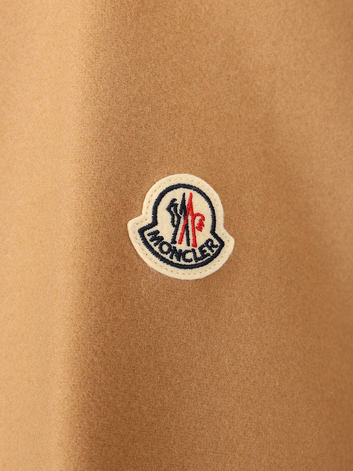 Moncler Padded Cape In Wool Blend Jackets - Beige | 2463afe29874e6b1dedcc4e3e68b7ac472c352c5