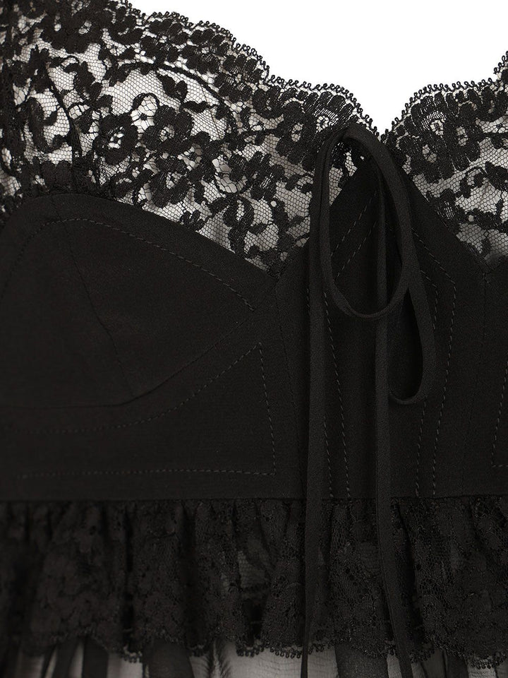 Chloe' Lingerie Top With Thin Straps In Crêpe De Chine Tops - Black | 9ff780f08f1fc037898e4bd8e2390b75d1ce5399
