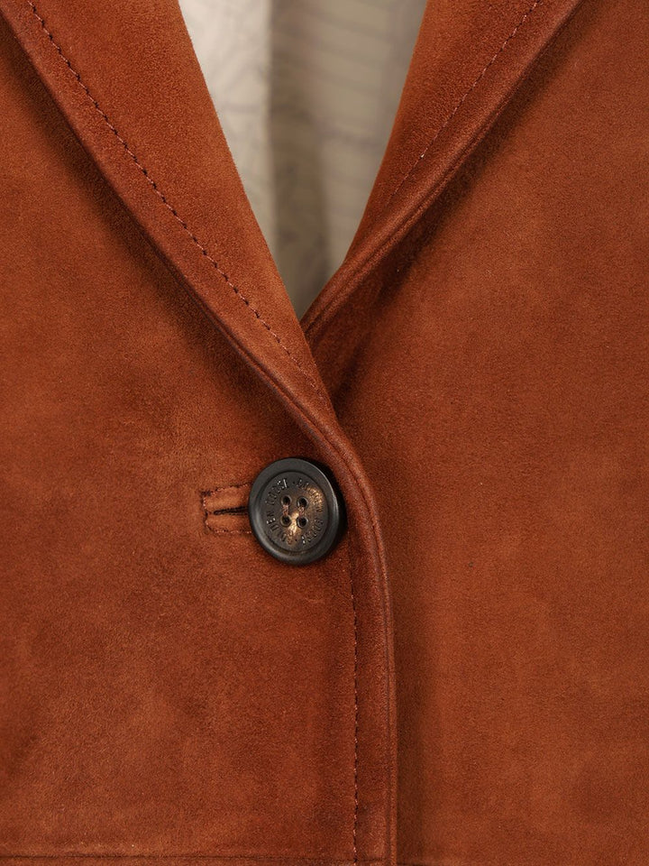 Golden Goose Deluxe Brand Suede Blazer Jackets - Brown | 5869b7f6ab20f70b018dd1e17716eff1133a2262