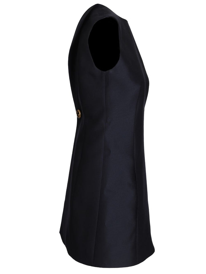 Balenciaga Mini Abito A Trapezio In Lana E Seta Dresses - Blue | df100609d2dd4342de572cea4279c065b99def8c