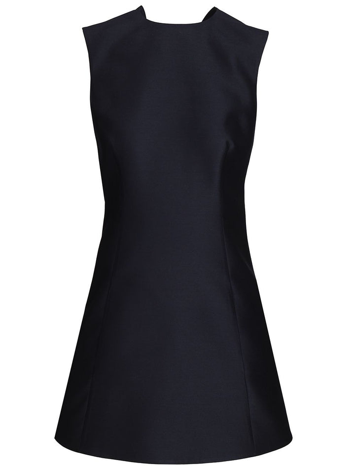 Balenciaga Mini Abito A Trapezio In Lana E Seta Dresses - Blue | fc6d6e95db2ba6da0e6918550b11a9ea091933b9