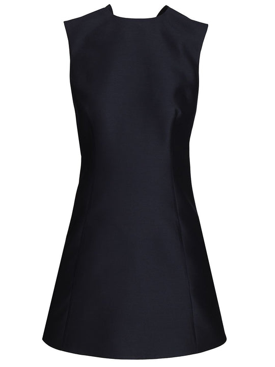 Mini Abito A Trapezio In Lana E Seta Dresses Blue