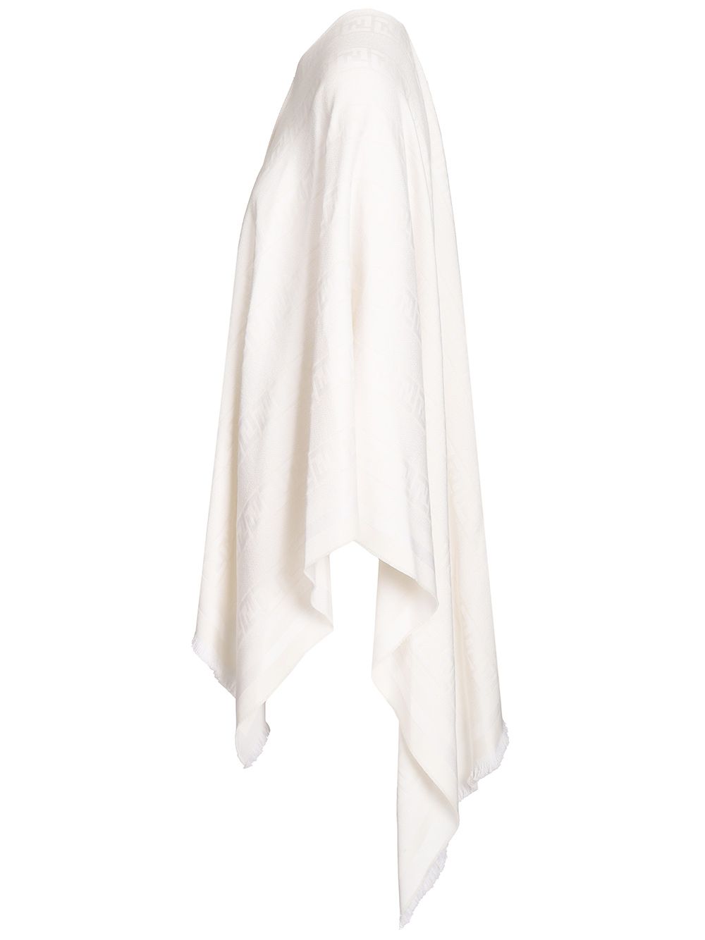 Fendi Ff Ivory Wool And Silk Poncho Jackets - White | 0c985e5bd1cd4faad8b1c828fe873ad89b8dd448