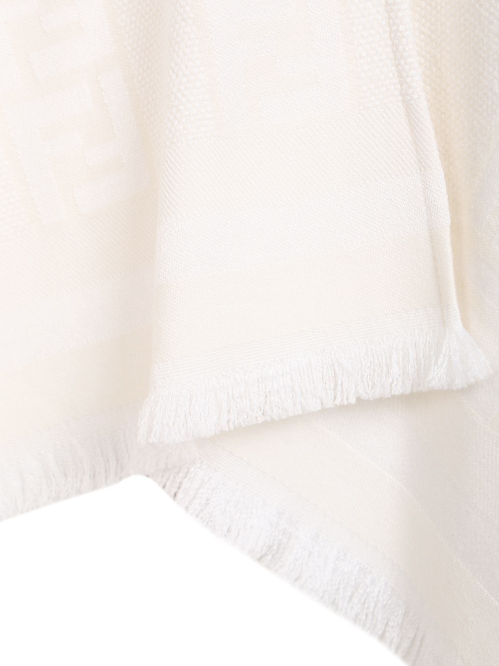 Fendi Ff Ivory Wool And Silk Poncho Jackets - White | 3058c7939a1be481abca96cc33f86f07a3dd17a4