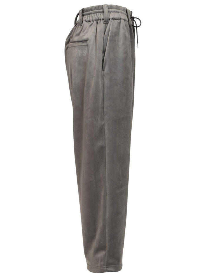 Adidas Y-3 Velvet Tracksuit Trousers - Grey | 61ac2278668ab48819f1d3d93e14458bf44eb143