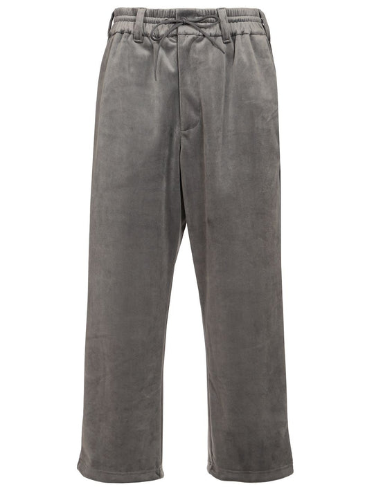 Velvet Tracksuit Trousers Grey
