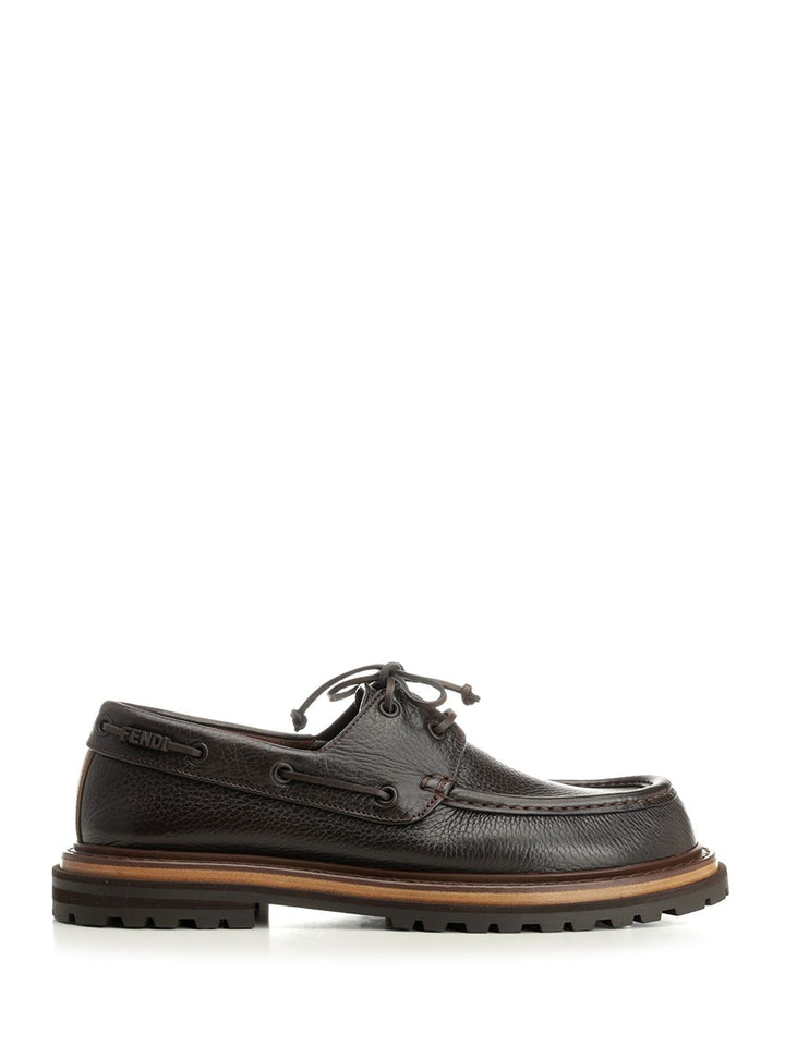 Fendi Pequin Lace-Up Scarpe basse - Brown | c91367a9c7198ca30c1780175beebc7d5eab9616