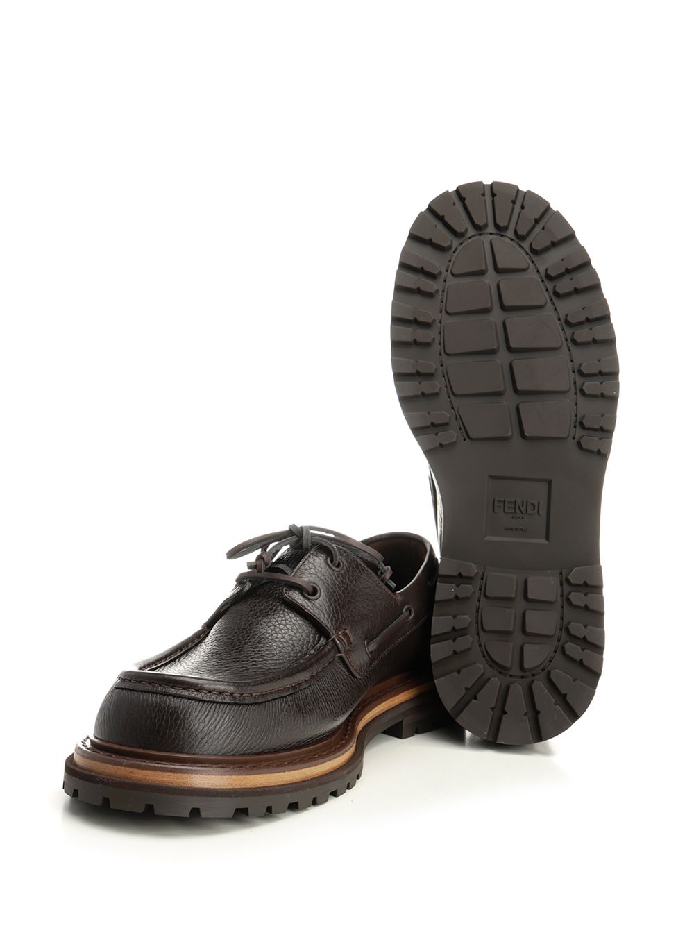Fendi Pequin Lace-Up Scarpe basse - Brown | 05b1bc466a55c85b67dc2b77f1e42a5b5d46ee43