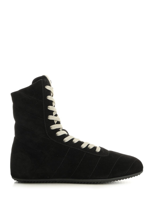 Quilted Minimalist High Sneakers Black
