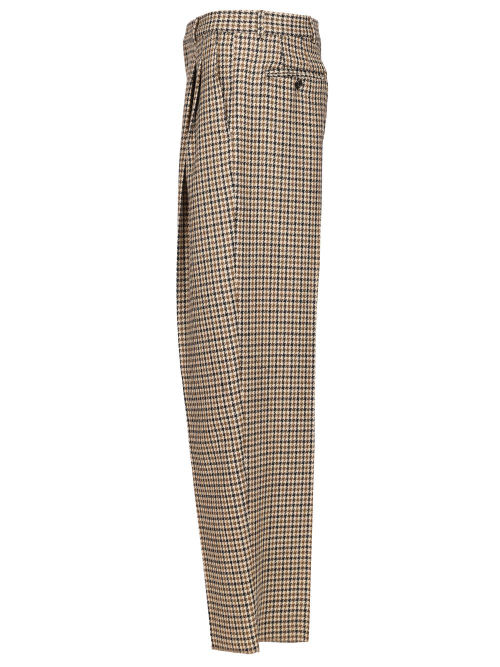 Emporio Armani Pleated Wide-Leg  In A Tartan Check Motif Trousers - Multicolor | f57817b54ca52e37a4843c71e76c4625801eafa8