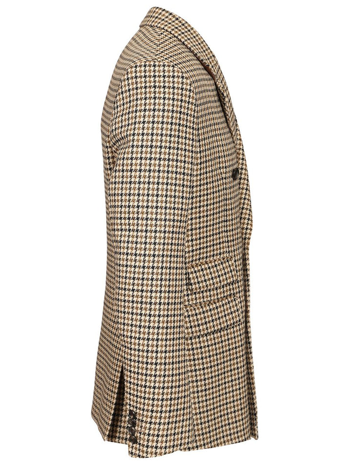 Emporio Armani Double-Breasted Blazer Artan Check Motif Jackets - Multicolor | b0ab5abee5c180757fb781b8f70d14c6415b74ce
