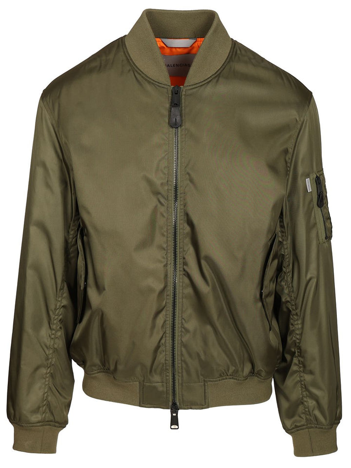 Balenciaga Bomber Jacket With Pockets Jackets - Green | 129e5a1294f36ff44014b4bd26c989b3f72a49fc
