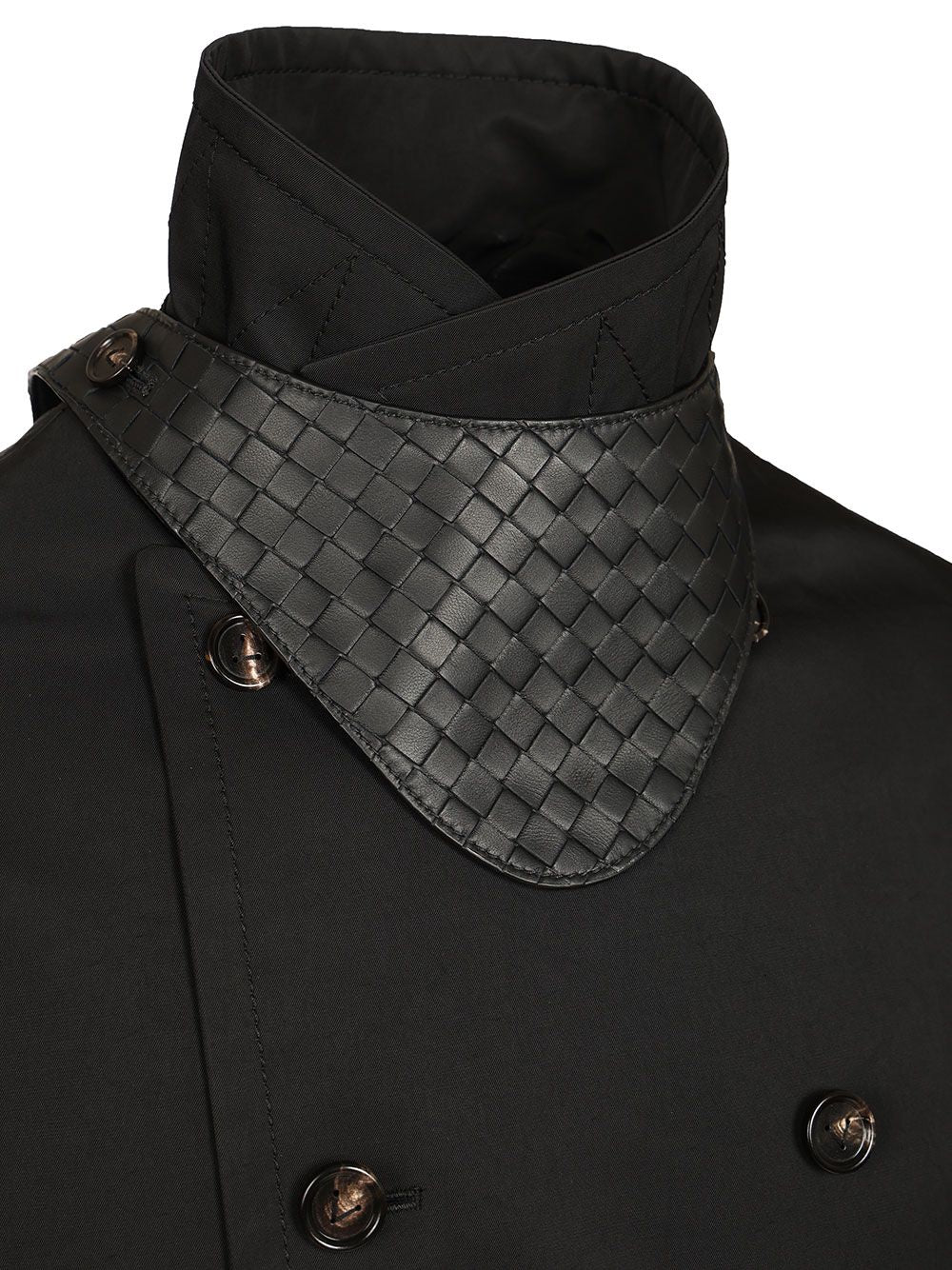 Bottega Veneta Coat With Detail Coats - Black | 891ebb0edd2343551523eabb2c00cba767f6480e