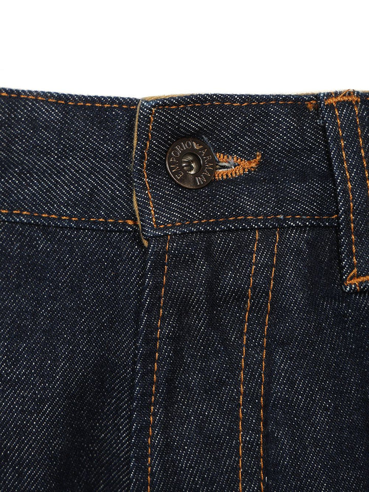 Emporio Armani Wide-Leg  With Five-Pocket Design Jeans - Blue | 6638dda069ec65da135029fcc8a924f4fbeb2979