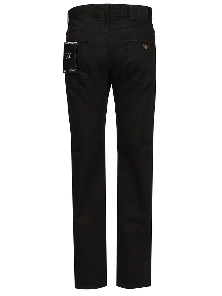 Emporio Armani Straight-Leg  With Five-Pocket Design Jeans - Black | f6bdf4f57d0dda2b974ab3e5039d55b093c7fea1