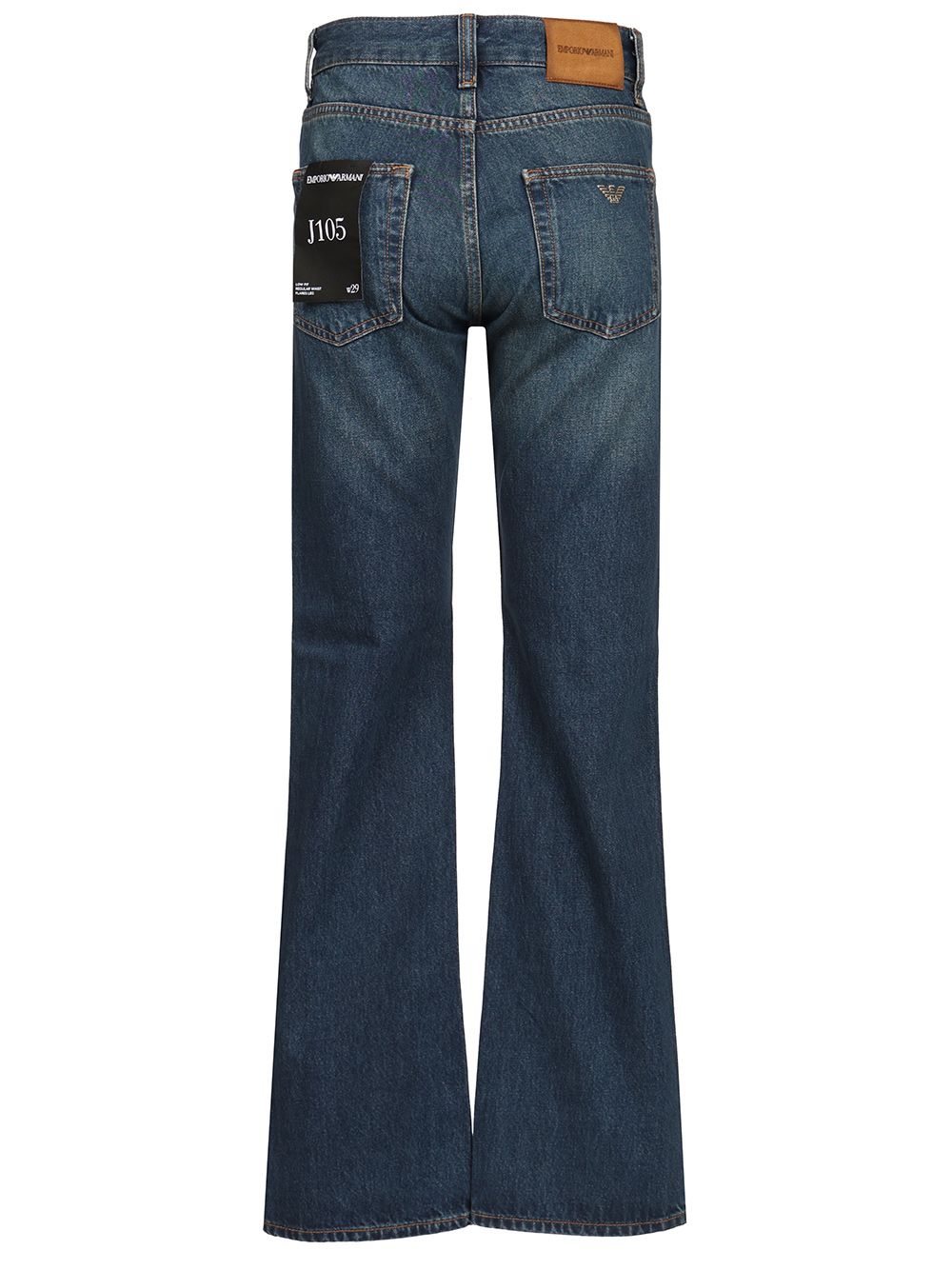 Emporio Armani Straight-Leg  With Blue Wash With Five-Pocket Design Jeans - Blue | d8ac97ae0a3f0ac39e737428f76b209e264071a6