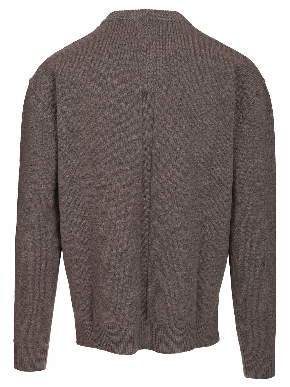 Rick Owens Round Neck Boiled Recycled Cashmere Knit Knitwear - Beige | a1abbaa4379a5e7372936245a0d911d17beceb30