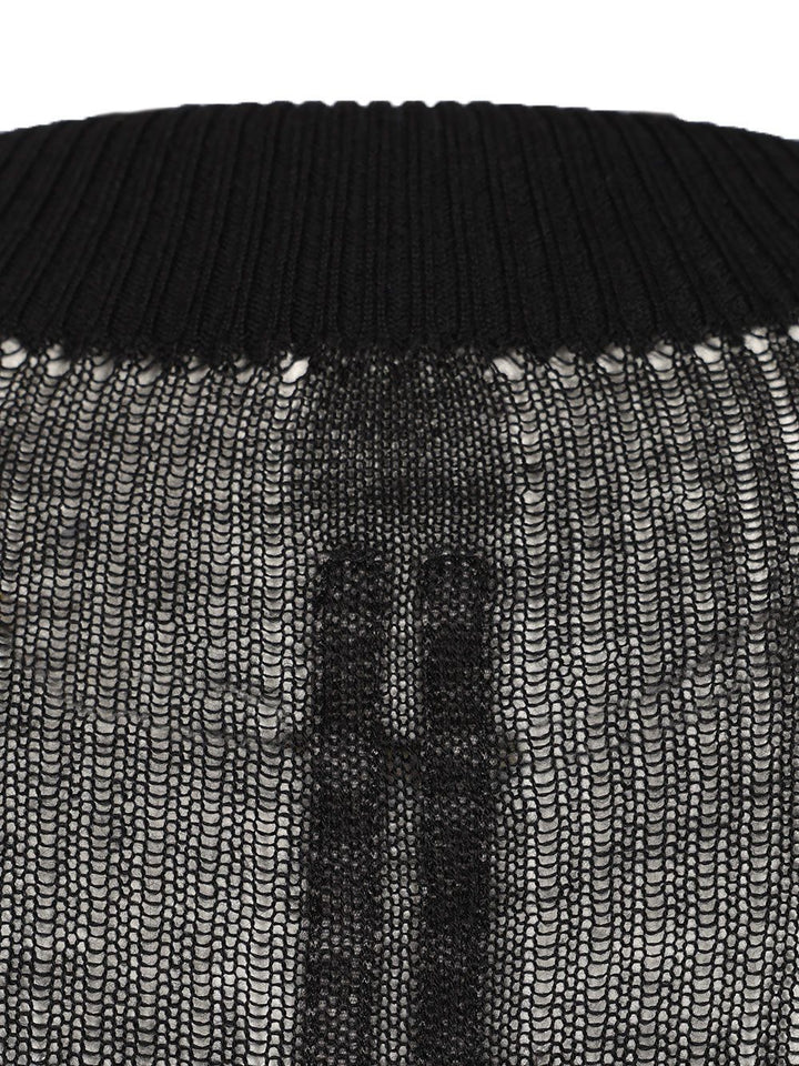 Rick Owens Oversized Turtleneck Long Sleeve Ribbed Lightweight Cashmere Knit Knitwear - Black | 8e5db218dfbdebce3e3e7e9d5a5b8d1fb42f0cc8