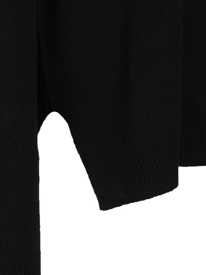 Rick Owens Round Neck Boiled Recycled Cashmere Knit Knitwear - Black | 16f830bbcdb1c449af76e0541edbf3509d7e9f9f