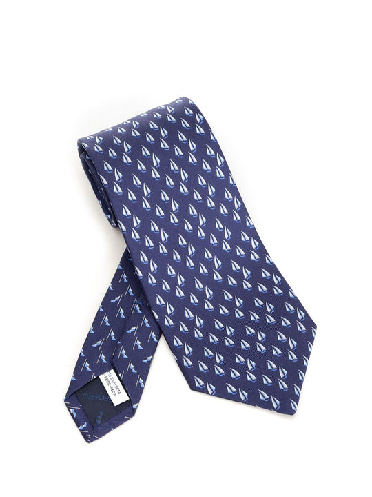 Nautical Print Tie Ties And Bow Ties Blue