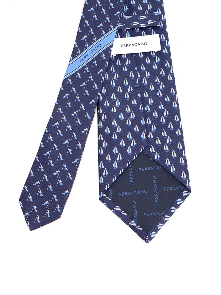 Ferragamo Nautical Print Tie Ties And Bow Ties - Blue | f6dff08c264ee6720e496ae4940431c8f52580d8