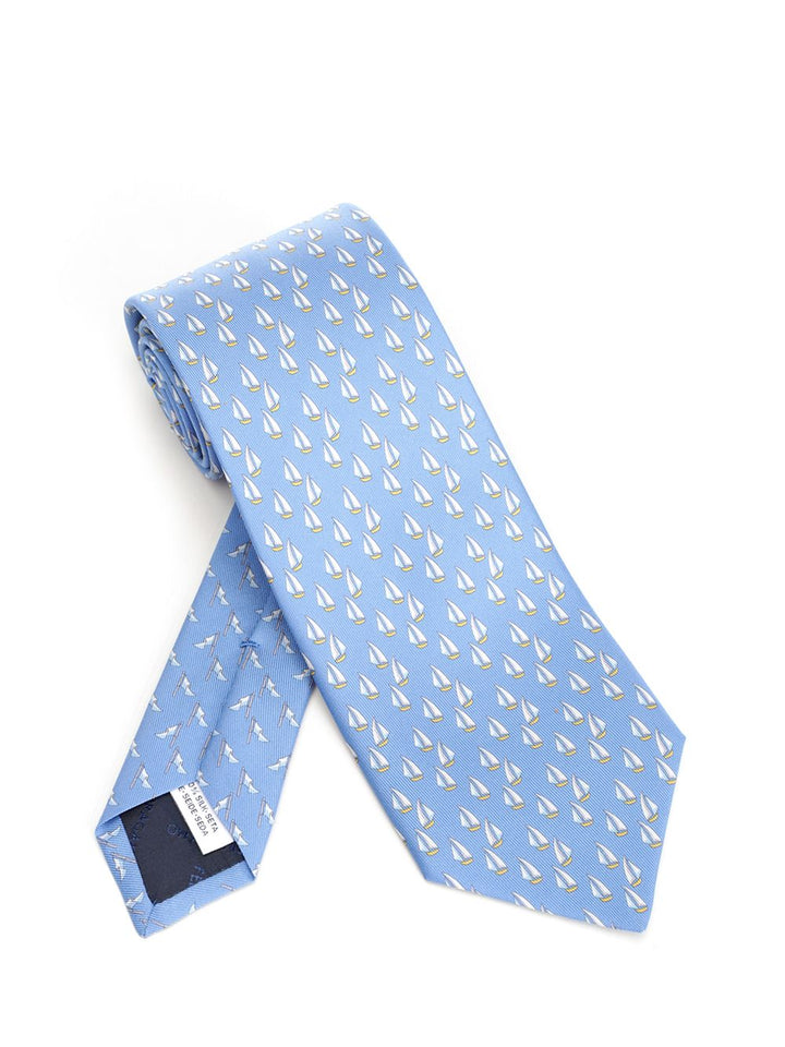 Ferragamo Nautical Print Tie Ties And Bow Ties - Blue | 8a351566af955ea2a3097895de75201ad0b09a9c