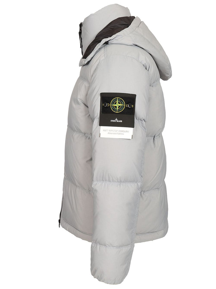Stone Island Down Jacket In 6.6 Ripstop Nylon Cordura® Coats - Grey | 64ec998e70ff377fc53adc0ea703e83df305cde3