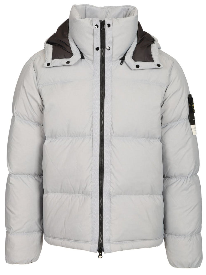 Stone Island Down Jacket In 6.6 Ripstop Nylon Cordura® Coats - Grey | 8adc4f90031f041dbb06cfa980d9b2eb8b2cd563