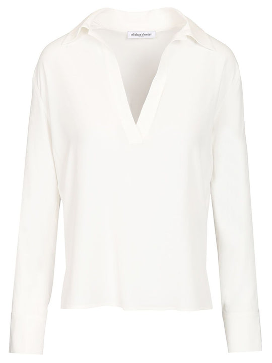 Long-Sleeved Tunic Tops White