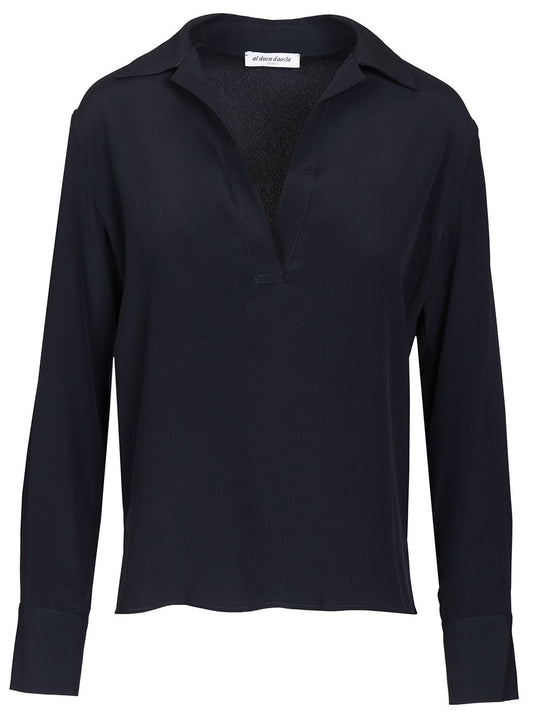 Long-Sleeved Tunic Tops Blue