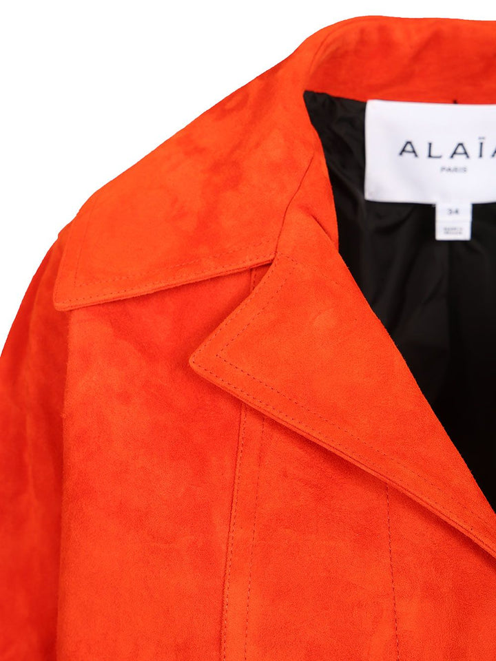 AlaÏA Trapeze Coat Coats - Red | 672c991ec6af1b90e0cc8e0c6bf597ca54cbb265