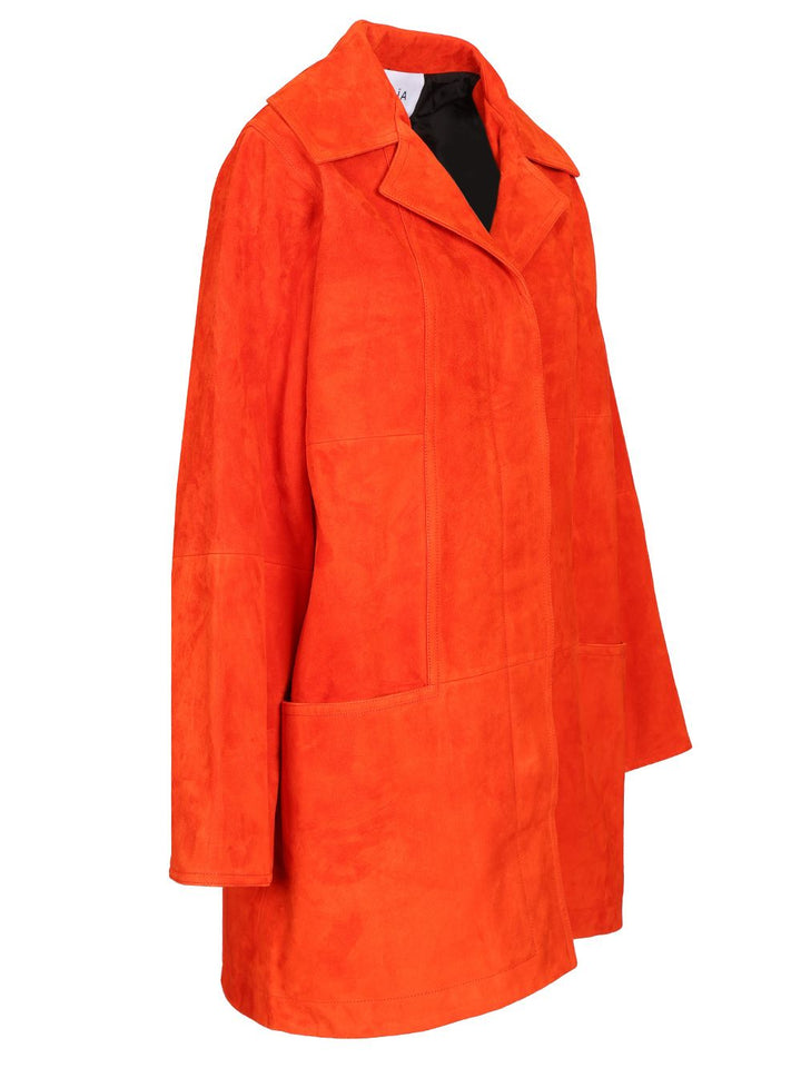 AlaÏA Trapeze Coat Coats - Red | 92644ed820dfda535f7dc0ac92bd0bf7c67e747b