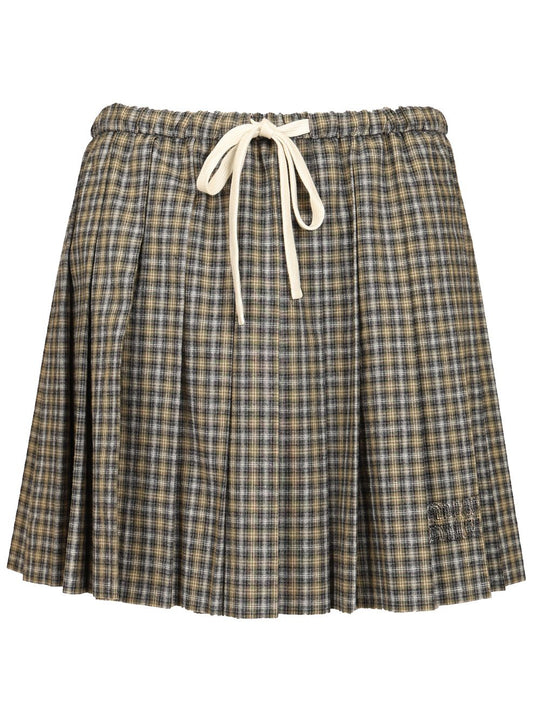 Tartan Miniskirt Skirts Green