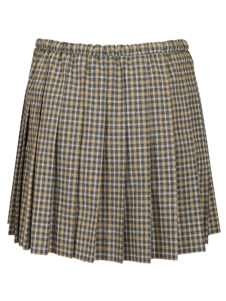 Miu Miu Tartan Miniskirt Skirts - Green | c866f6308432975ca15c70667528f26cc2aa2109