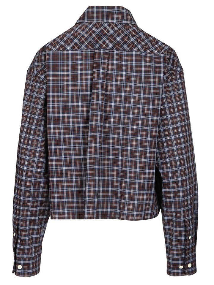 Miu Miu Tartan Shirt Shirts - Blue | 3f48b658eacfa1c493132091ba7682d8793bbe33