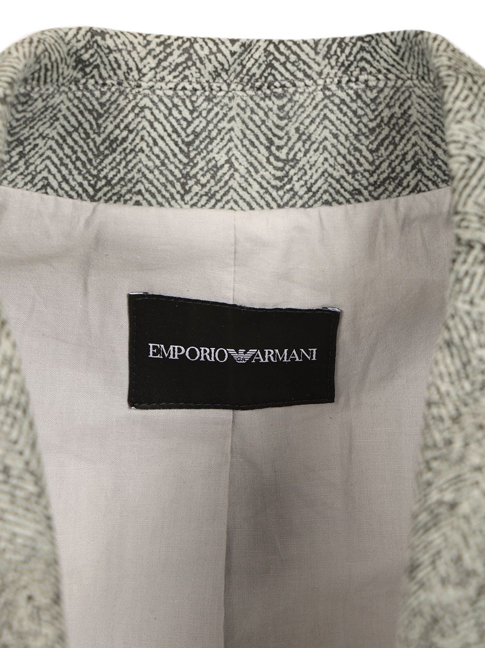 Emporio Armani Printed Chevron Leather Blazer Jackets - Grey | 5133142237642695635ec8b87ec1fa781349b13a