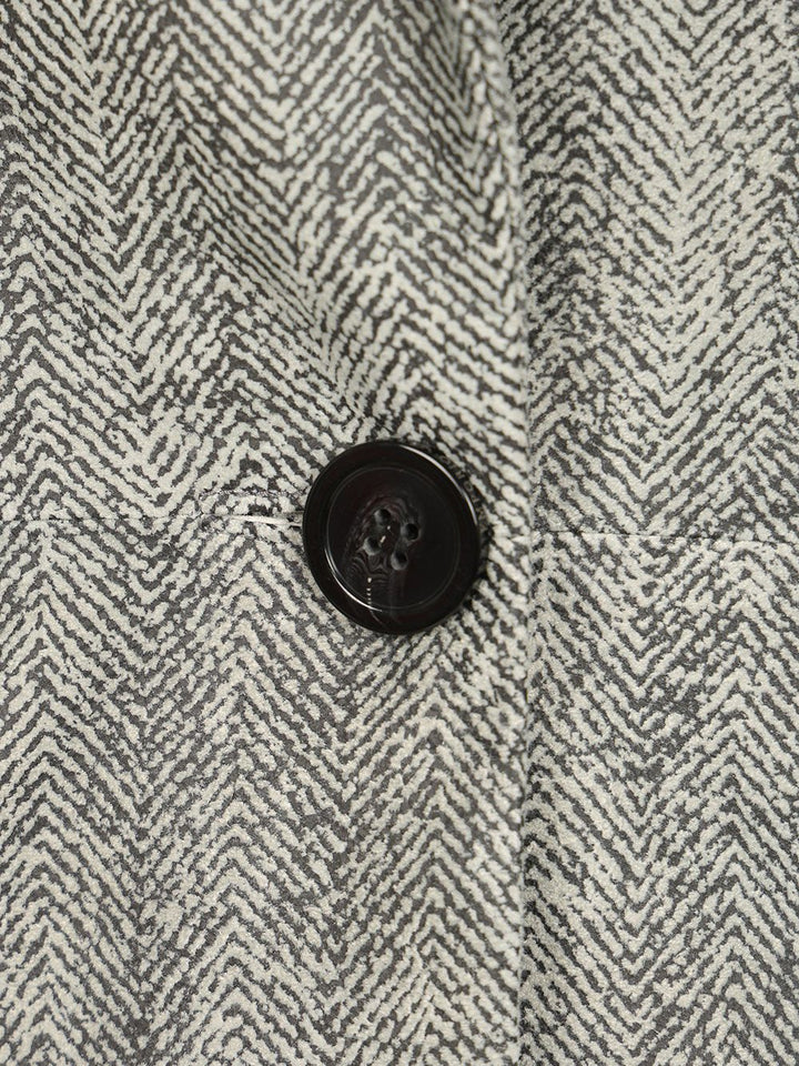 Emporio Armani Printed Chevron Leather Blazer Jackets - Grey | 24983dbc174020d41cbbb00e2934187909dee944