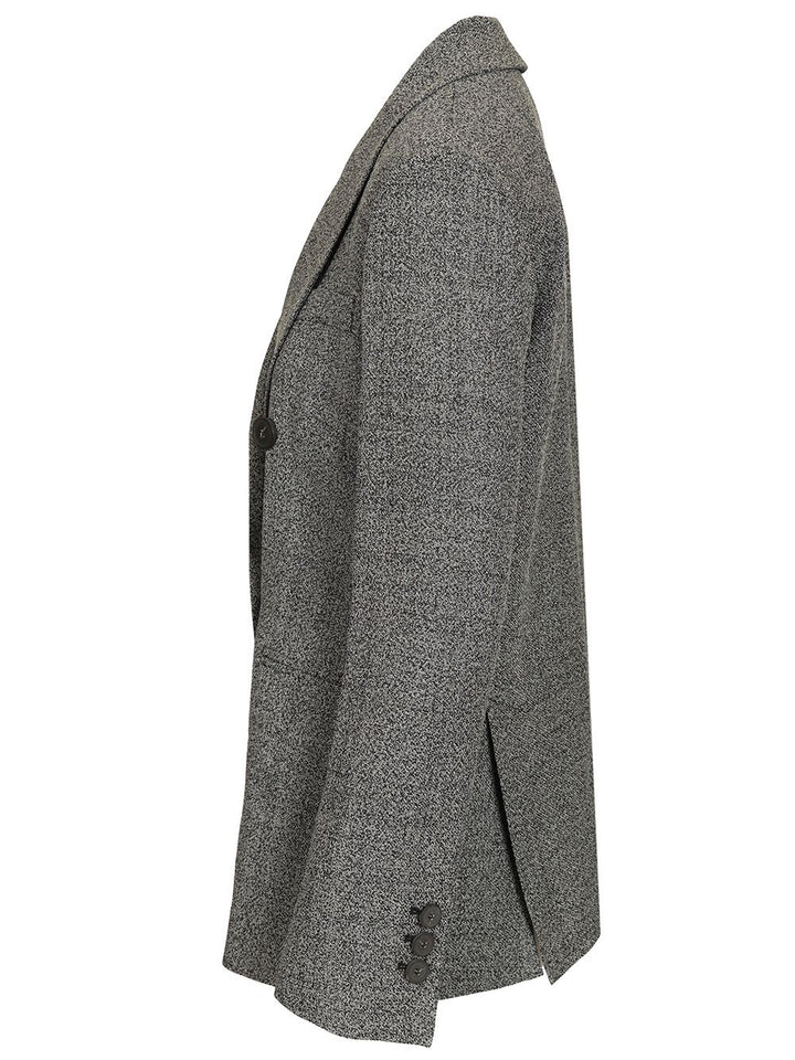 Emporio Armani Double Breast Balzer Jackets - Grey | 63530d7c42f1637a36406da551be6b97182a454b