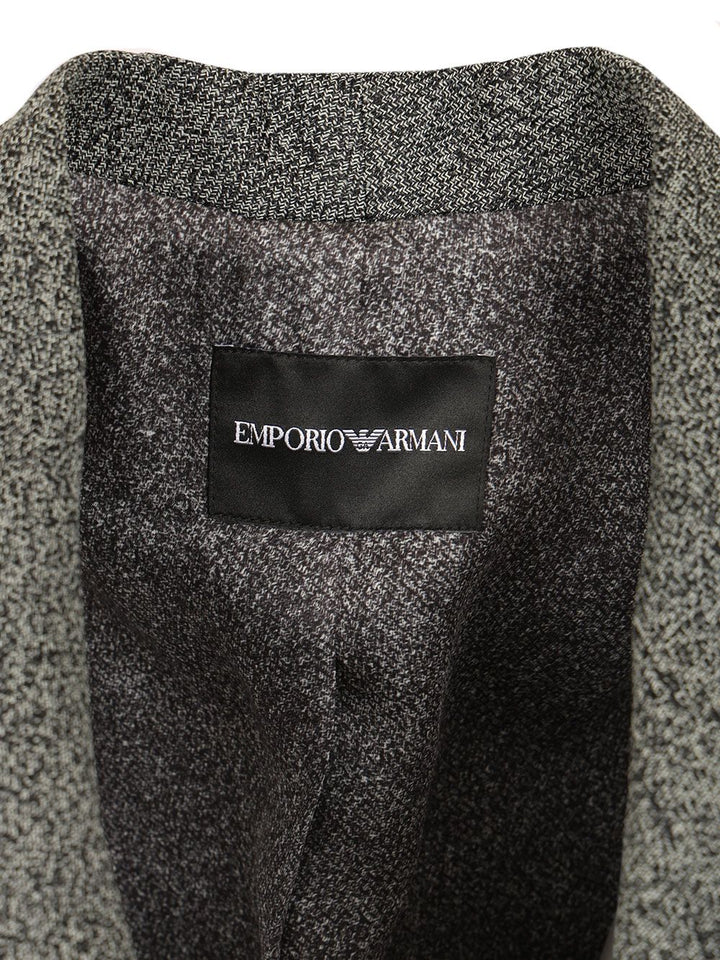 Emporio Armani Double-Breasted Blazer Jackets - Grey | c88f78346931d5d33f36457855eedffdd8ac5389