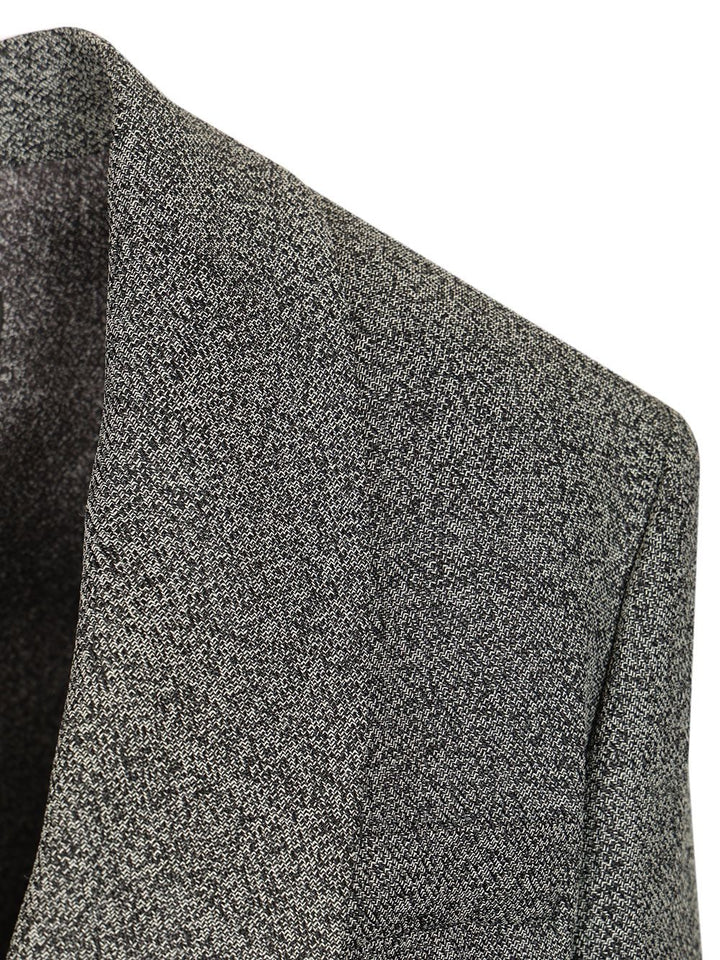 Emporio Armani Double-Breasted Blazer Jackets - Grey | 98d7feef98219e131c9c5ede83834ffe2690a549