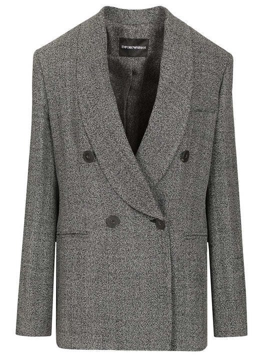 Double-Breasted Blazer Jackets Grey