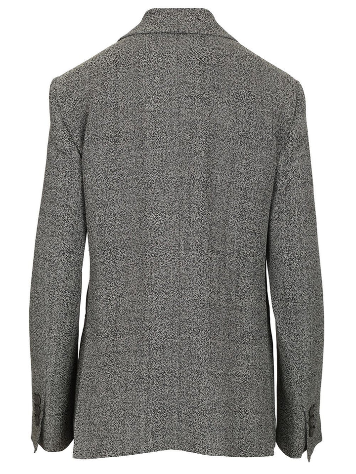 Emporio Armani Double-Breasted Blazer Jackets - Grey | 3e898b86f3d161f8643be17f5eddae70847b2265