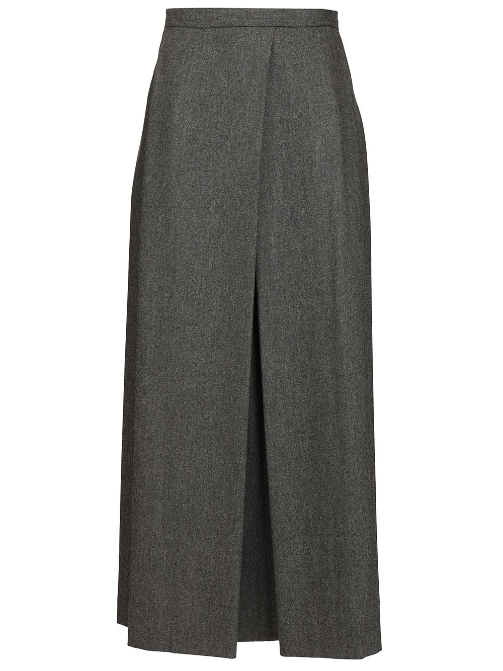 Emporio Armani Wool Midi Pleated Skirt Skirts - Grey | 8efa5a4eb9a96bb77e730a65fc7b29d5d74dc9e1