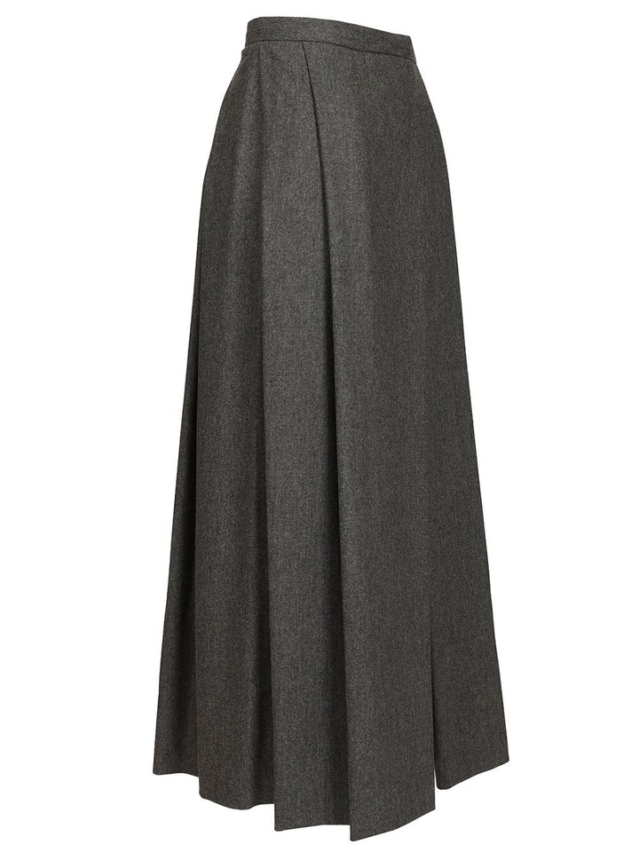 Emporio Armani Wool Midi Pleated Skirt Skirts - Grey | 76c92d9f0d2efaecbe1cb853d005c67c92bb3350