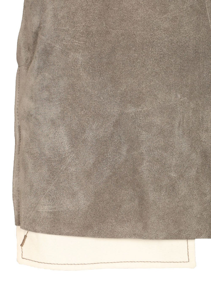 Rick Owens Fog Cutoff Mini Skirt Suede Skirts - Green | 75259b1ed375a5282b995e4089deb703f159ed14