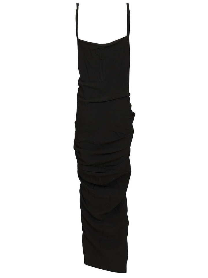 Rick Owens Long Draped Cady Dress Dresses - Black | 95ce8e6f51702feb5ec9119f24d718a9d902d9a0
