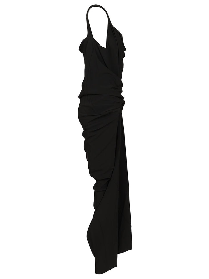 Rick Owens Long Draped Cady Dress Dresses - Black | e687b2c3de2dec635f9f94f4c159ccf5849dfbe2