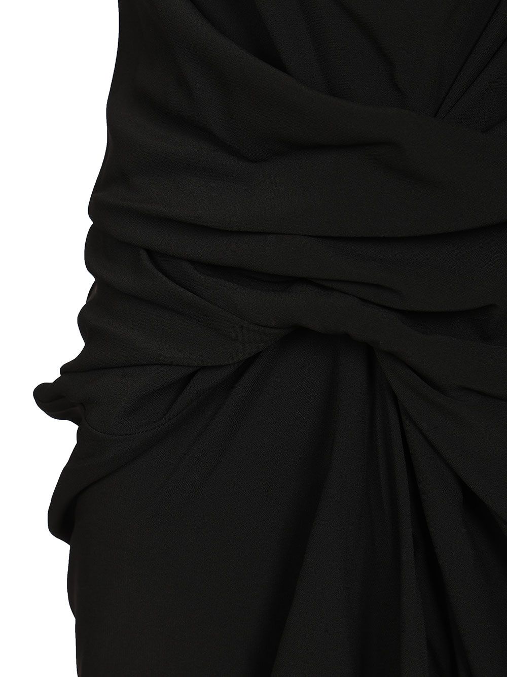 Rick Owens Strutter Draped Dress Heavy Cady Dresses - Black | d94ca2593b13689214fa65f7b8883349fdd00e28
